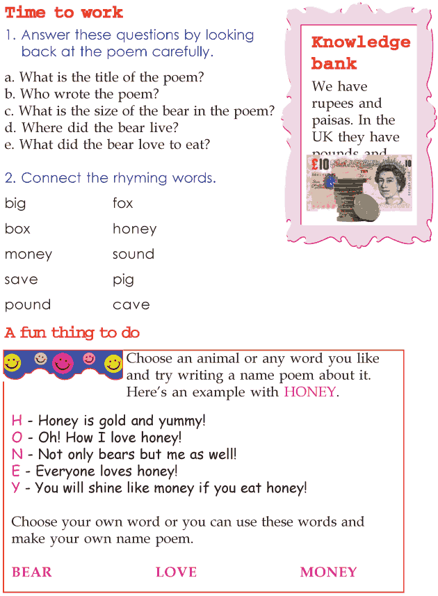 Grade 2 Reading Lesson 8 Poetry - Honey Bear (1)