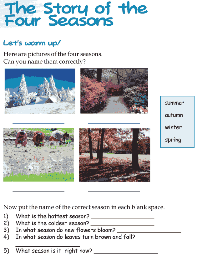 Grade 3 Reading Lesson 9 Fables And Folktales - The Story Of The Four Seasons