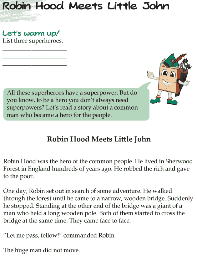 Grade 4 Reading Lesson 2 Fables And Folktales - Robin Hood Meets Little John