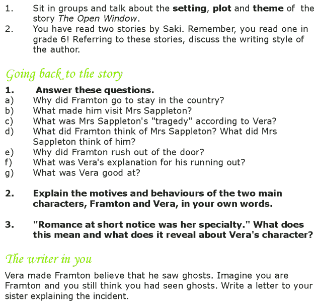 Grade 7 Reading Lesson 1 Short Stories - The Open Window (5)