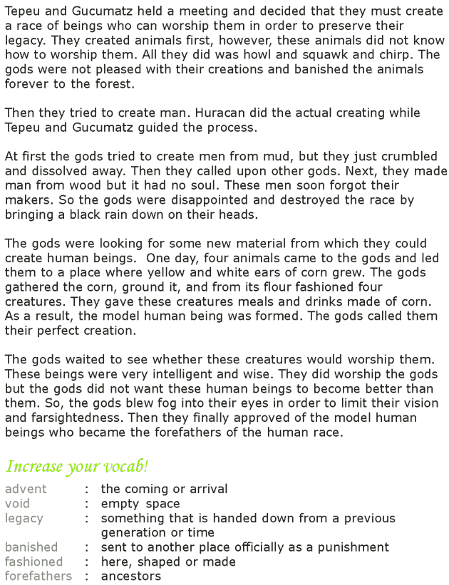 Grade 7 Reading Lesson 23 Myths And Legends - The Creation Of Man (1)