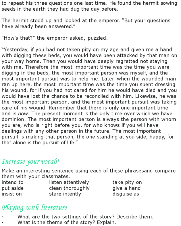 Grade 8 Reading Lesson 24 Short Stories - Three Questions (4)