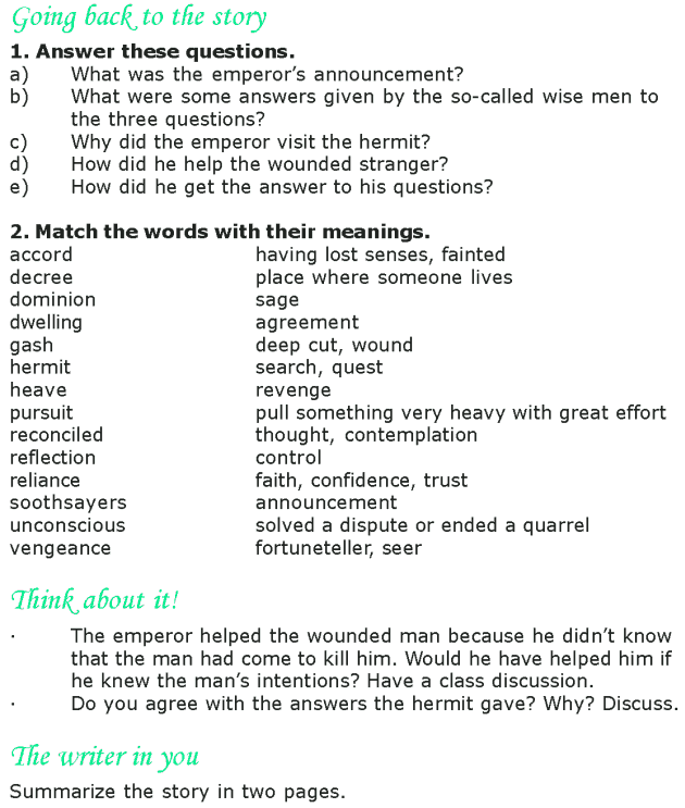 Grade 8 Reading Lesson 24 Short Stories - Three Questions (5)