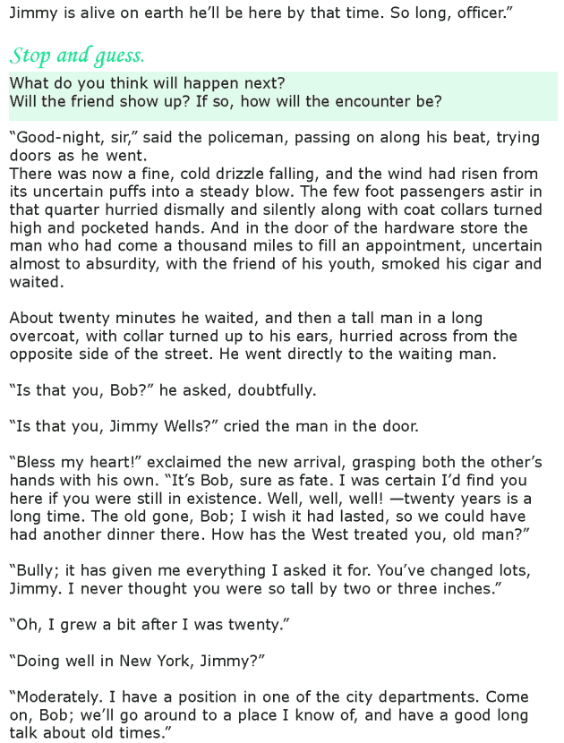 Grade 8 Reading Lesson 25 Short Stories - After Twenty Years (3)