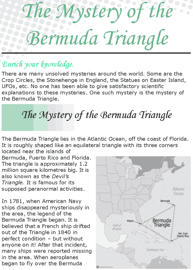 Grade 8 Reading Lesson 5 Nonfiction - The Mystery Of The Bermuda Triangle