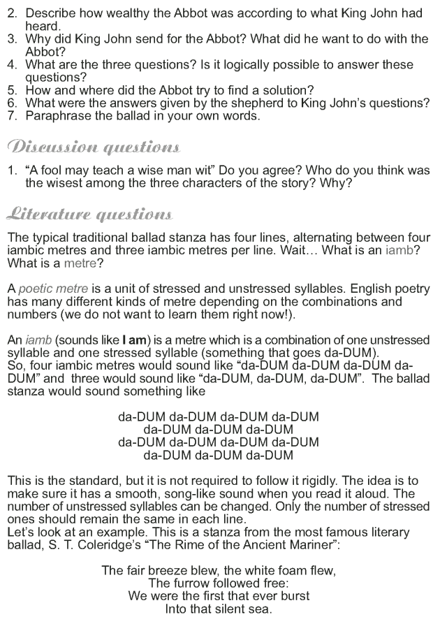 Grade 9 Reading Lesson 4 Poetry - King John and the Abbot of Canterbury (6)